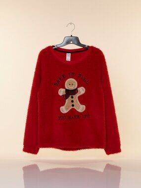Secret Treasures - Christmas- Holiday Sweatshirt - Fuzzy - XLarge - Red